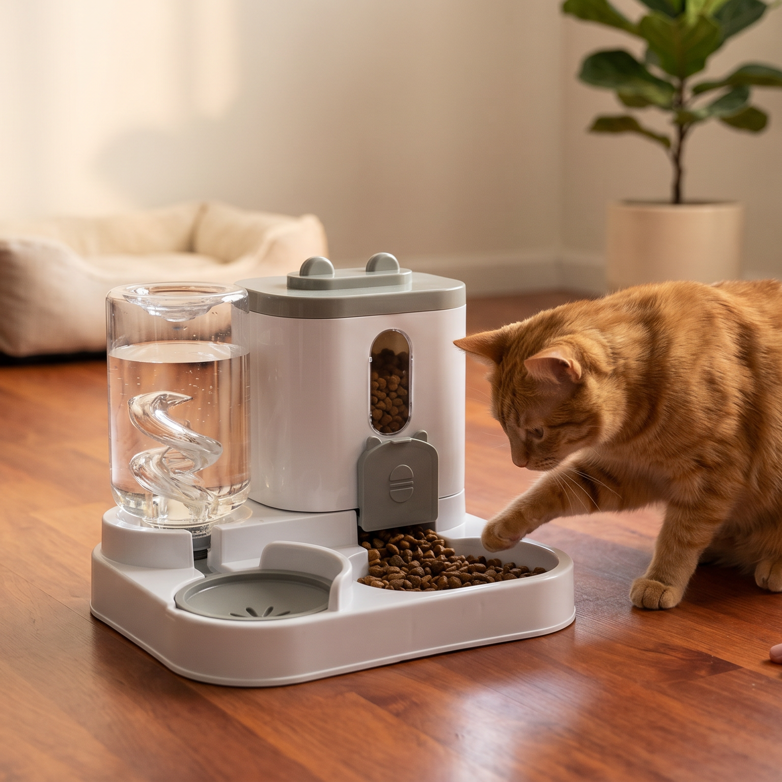 PawPace 2-in-1 gravity feeder and waterer — food and fresh water in one unit