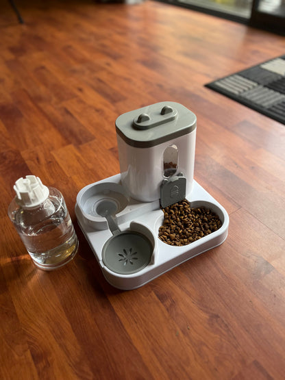 PawPace 2-in-1 gravity pet feeder and water dispenser — real product photo
